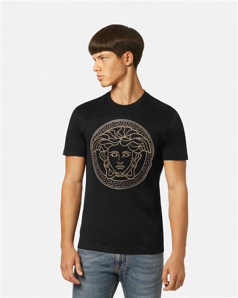 versace collection box medusa t shirt black|versace crystal medusa t shirt.